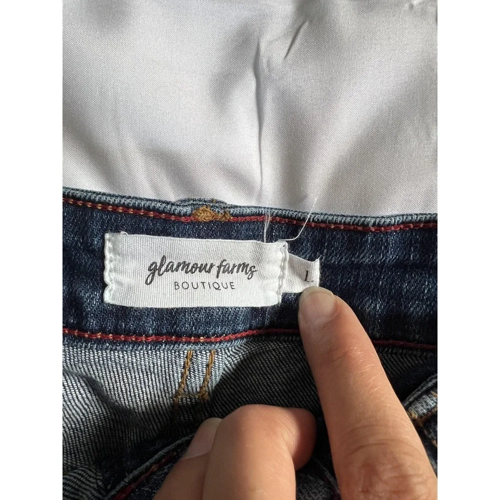 Glamour Farms Boutique Shorts‎ Womens Large Distressed Denim Frayed Hem Casual